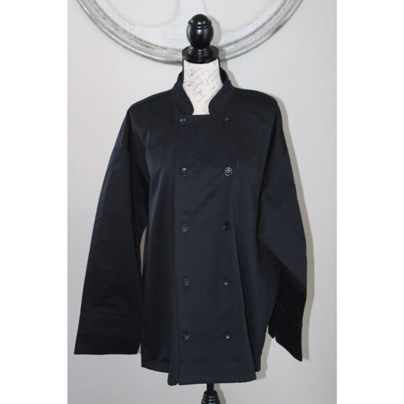 ChefsCloset Long Sleeve Basic Knot Button Chef Coat size L - Picture 1 of 11
